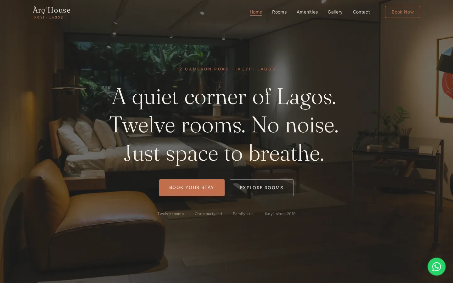 Arọ'House — desktop view